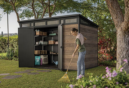 Signature Walnut Brown Large Storage Shed - 11x7 Shed - Keter US