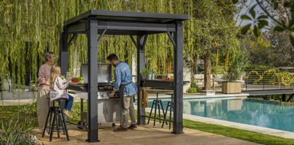 Outdoor Grill Gazebo 8x6.5 Rosewood Brown - Keter US