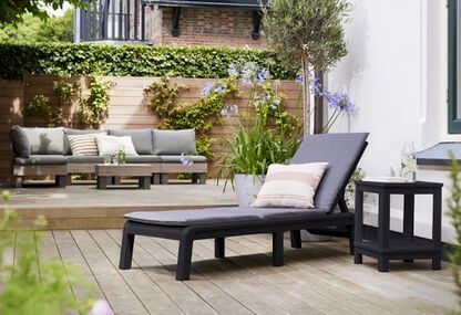 Atlas Sun Lounger with Cushion - Graphite