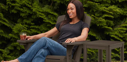 Kiawah Brown Outdoor Adirondack Chair - Keter US