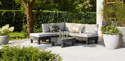 Elements 5 Seater Outdoor Lounge Set - Black - Keter US