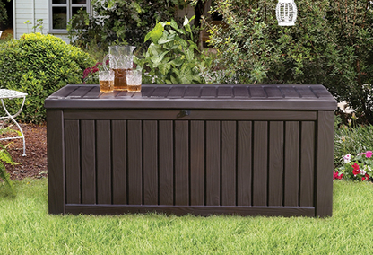 Arcón de exterior Rockwood 155x72,4x64,4 cm y 570L - Marrón