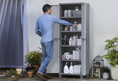 Smoky White Utility Storage Cabinet - Keter US
