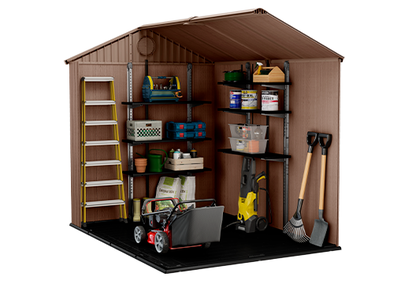 Caseta de exterior Darwin 6x8. 190x244x221 cm y 4,5m2 - Marrón 