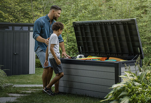 Keter Denali Garden Storage Deck Box XL or L Size Shed Piston Hinge Waterproof ! 