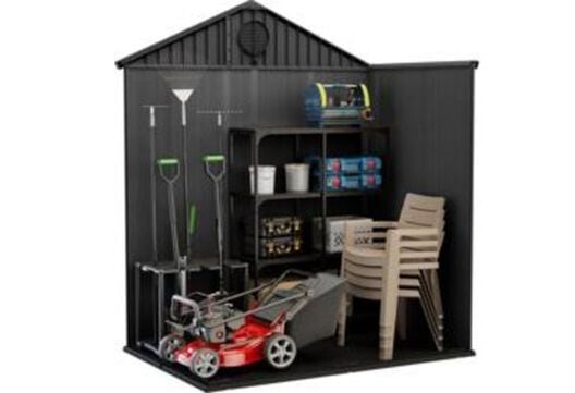 Darwin 6x4 Shed Graphite Storage Shed With Front Windows - Keter US