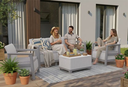 Scandi Linea 5 Seater Lounge Set with Storage Table