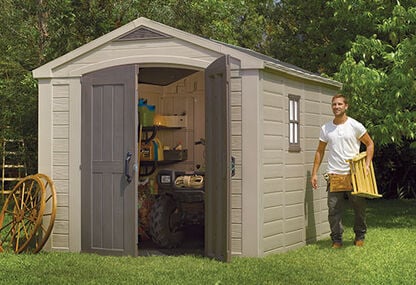 Factor Brown Large Storage Shed - 8x11 Shed - Keter US