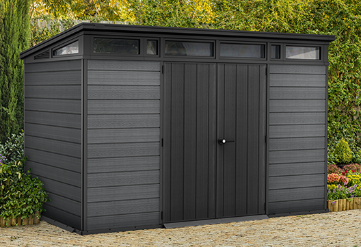 Cortina Graphite Large Storage Shed - 11x7 Shed - Keter US
