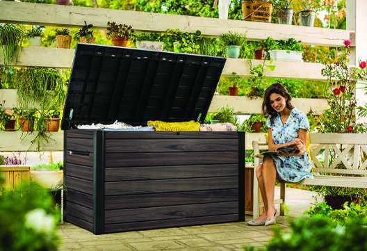 Ontario 870L Storage Box with Divider - Rosewood