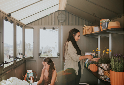 Darwin Greenhouse Potting & Plant Shed Kit Green - 6x8 Shed - Keter US