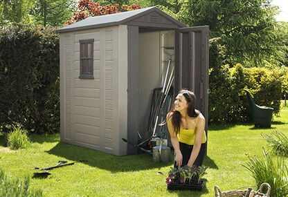 Caseta de exterior Factor 4x6 - 129.5x189x216,5 cm y 2,3m2 - Marrón
