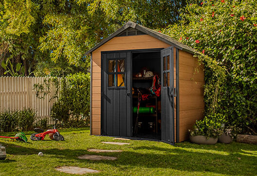 Newton Graphite Large Storage Shed - 7.5x7 Shed - Keter