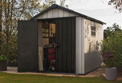 Oakland 7.5x11 Gartenhaus -  229x350x242cm - Graubraun