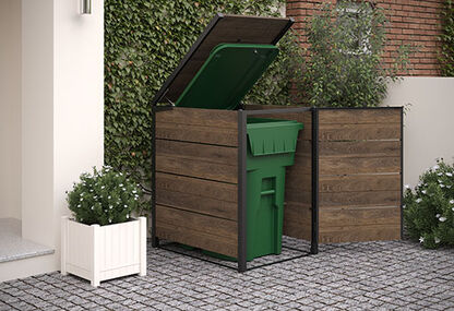 Hide Away 96 Gallon Single Trash Can Shed - Brown - Keter US