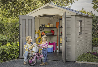 Factor Brown Storage Shed - 8x8 Shed - Keter US