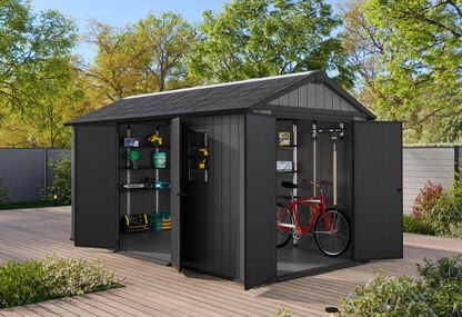 Newton Plus Dual Entry Shed 15x7.5ft - Grey