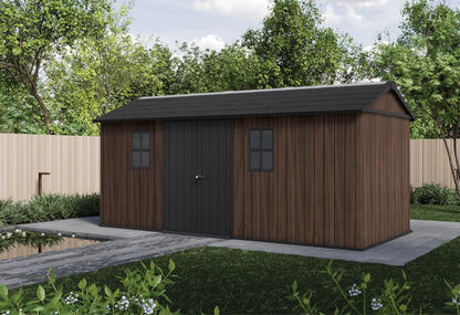 Signature Apex Shed 17x7.5ft - Rosewood