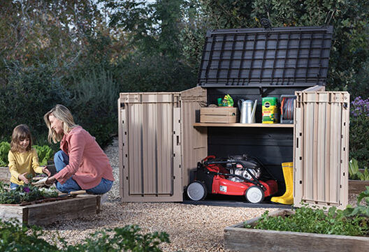 Cobertizo de exterior SIO Midi - 130x74x110 cm y 880L - Marrón