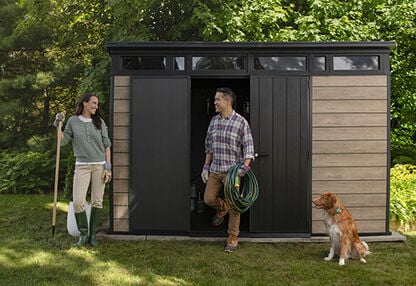 Signature Ashwood Brown Large Storage Shed - 11x7 Shed - Keter US