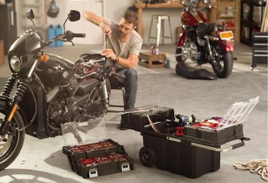 Masterloader Rolling Tool Box with Cantilever Organizer - Keter US