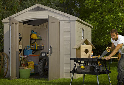 Caseta de exterior Factor 8x11 -256,5x331,5x243 cm y 8,1m2 - Marrón