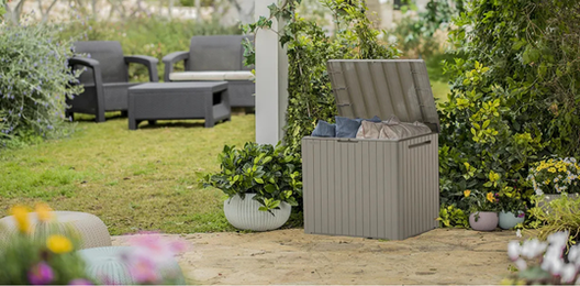 30 Gallon Storage Deck Box City Box Beige - Keter US