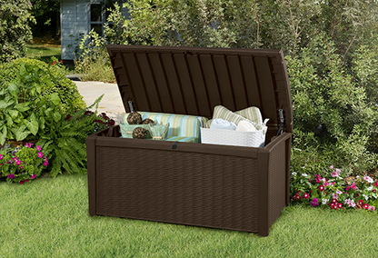 Arcón de exterior Borneo 130x70x63 cm y 416L - Marrón