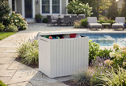 City Box 30 Gallon Deck Box - White Deck Box - Keter US