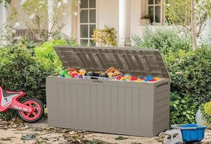 71 Gallon Storage Marvel Deck Box Beige - Keter US