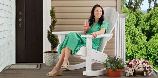 White Outdoor Adirondack Rocking Chair - Keter US