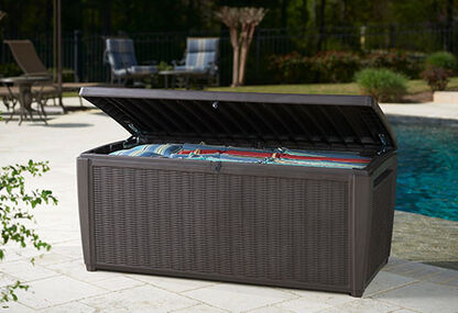 Sumatra Brown 135 Gallon Storage Deck Box - Keter US
