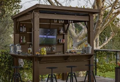 Outdoor Bar Gazebo 7.5x6.5 Shade Structure - Keter US