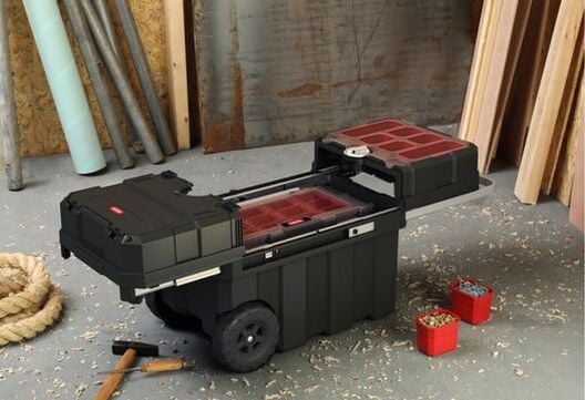 Masterloader Rolling Tool Box with Cantilever Organizer - Keter US