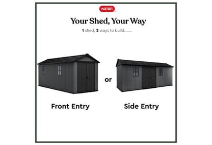 Newton Plus 7.5x15 Gartenhaus - 230x476x246cm - Grau