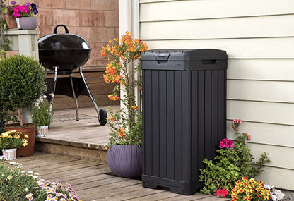 Baltimore Black Outdoor Trash Can - Keter US