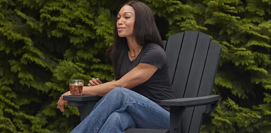 Kiawah Graphite Outdoor Adirondack Chair - Keter US