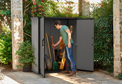 Premier Grey Tall Small Storage Shed - 4.6x2.4 Shed - Keter US