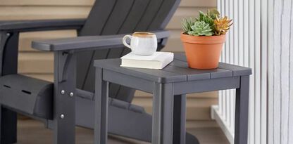 Deluxe Adirondack Two Tier Side Table - Graphite - Keter US