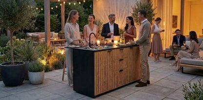Outdoor Kitchen with Sink Venetian Brown - Keter US
