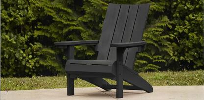 Modern Adirondack Chair With Cup Holder Black - Keter US