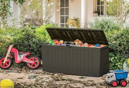 71 Gallon Storage Marvel Deck Box Taupe - Keter US