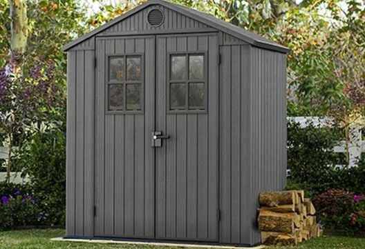 Darwin 6x4 Shed Graphite Storage Shed With Front Windows - Keter US