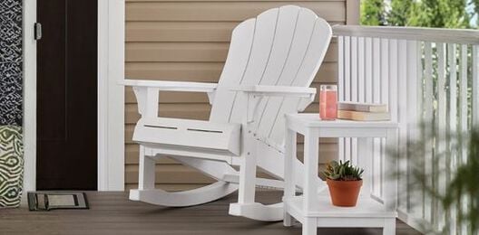 White Outdoor Adirondack Rocking Chair - Keter US