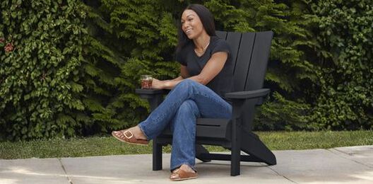 Modern Graphite Outdoor Adirondack Chair - Keter US
