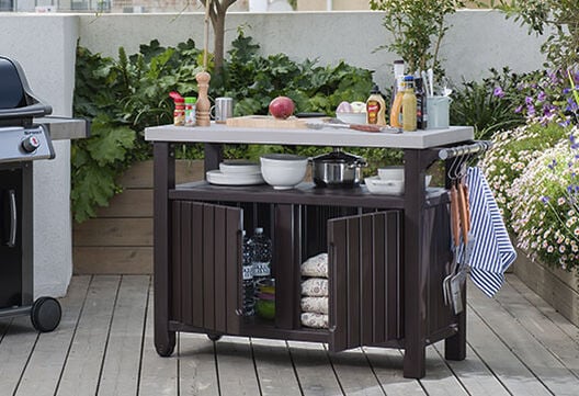 Unity XL Outdoor Kitchen Cart with Storage-Brown