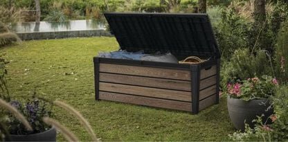 120 Gallon Storage Box Signature Deck Box Walnut Brown - Keter US