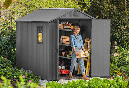 Darwin Graphite Medium Storage Shed - 6x8 Shed - Keter US