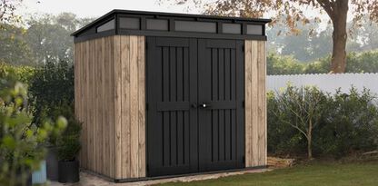 Aspen 8x6 Shed - Outdoor Storage Shed Pine Brown  - Keter US