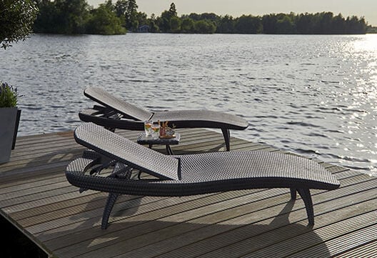 Pacific Chaise Sun Lounger Set of 2-Brown